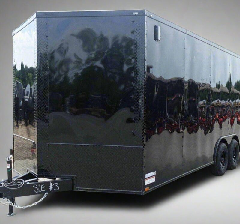 8.5x20 Black V-Nose Enclosed Trailer with Blackout Pkg (2) 5,200lb Axles