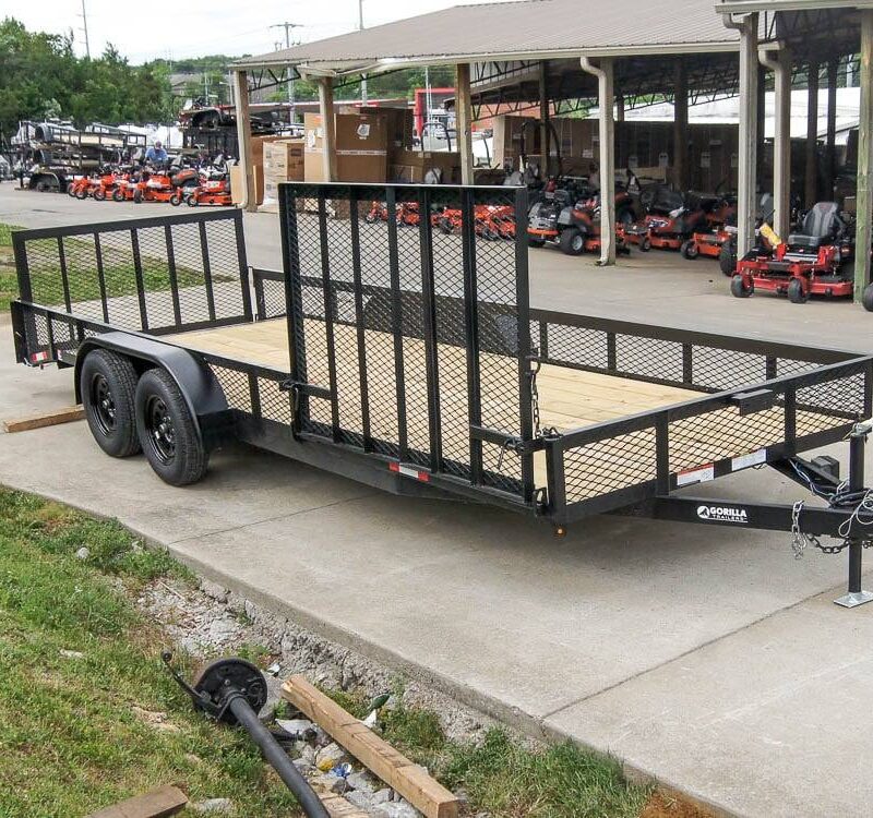6.4x20 Utility Trailer with Side Gate and 18" Mesh (2) 3,500lb Axles