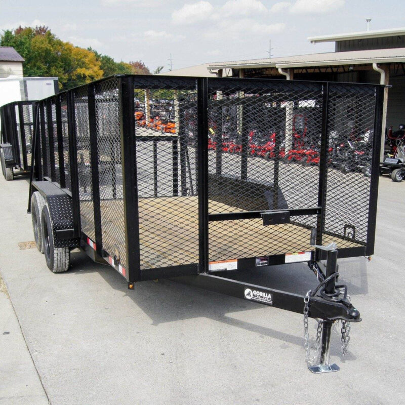 6.4x14 Dovetail Utility Trailer 4ft Mesh (2) 3500lb Axles