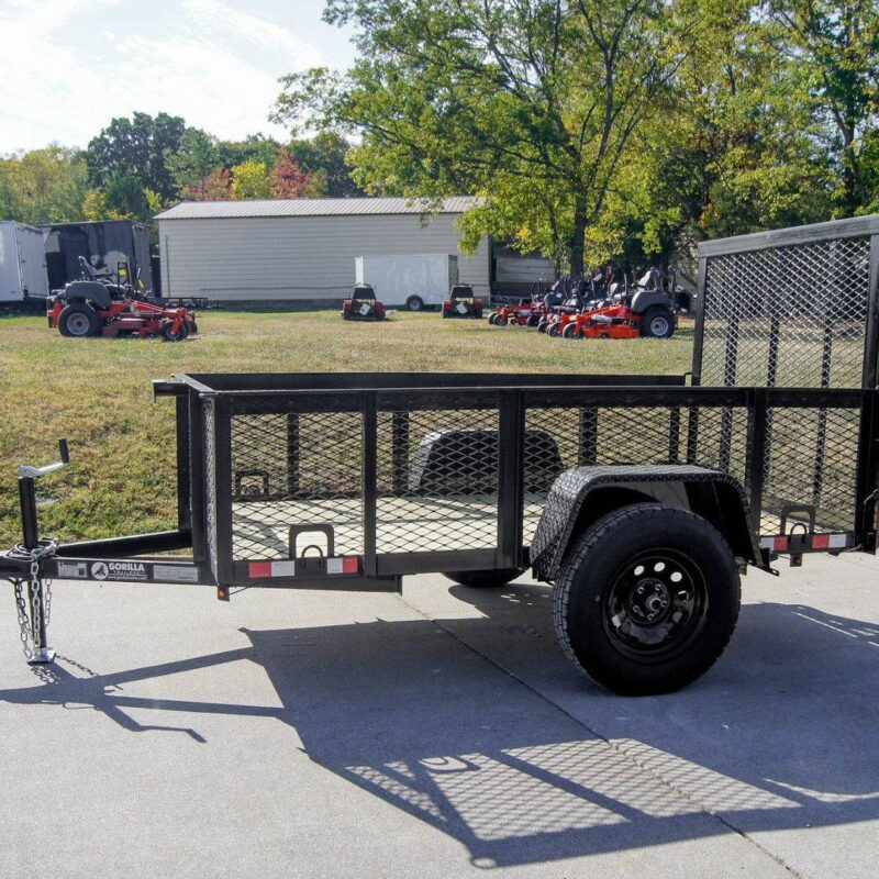 5x8 Straight Deck Utility Trailer with 2ft Mesh Side 3500lb Axle