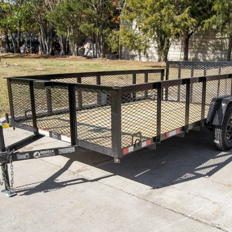 6.4x12 Dovetail Utility Trailer 2ft Mesh Side 3,500lb Axle