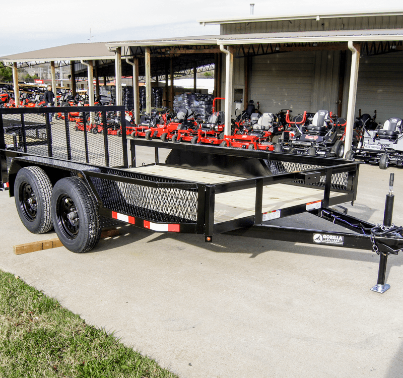 6.4x12 Dovetail Utility Trailer with Side Baskets (2) 3500lb Axles