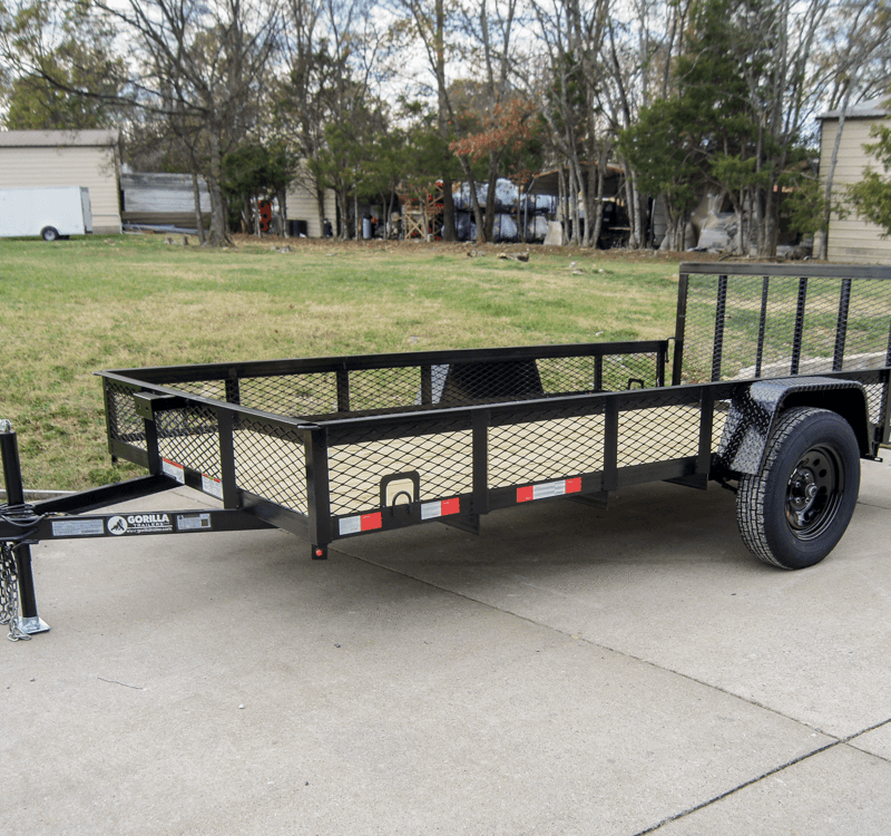 6.4x12 Dovetail Utility Trailer with 1ft Mesh Sides 3,500lb Axle