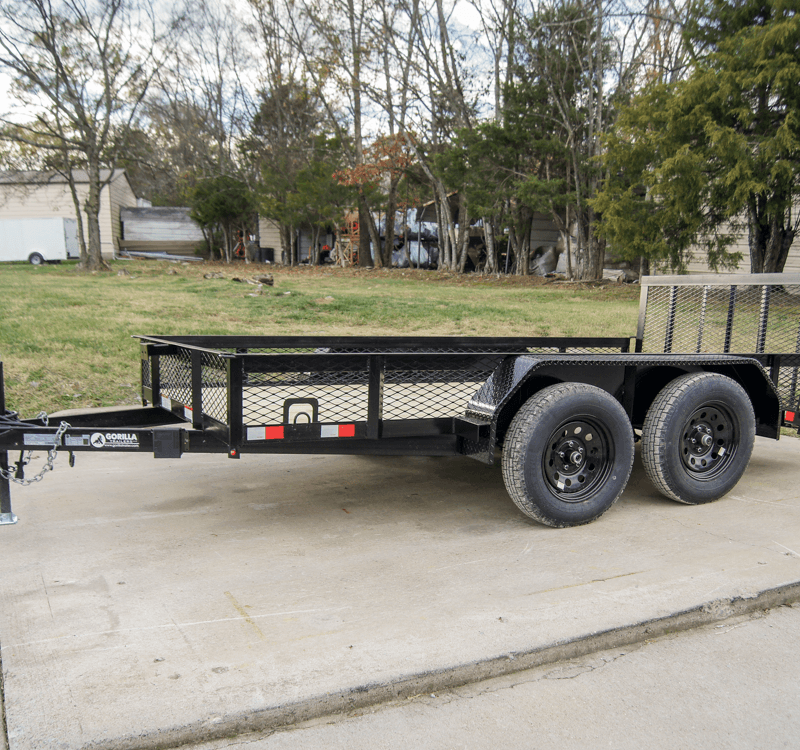 6.4x12 Dovetail Utility Trailer with 1ft Mesh Sides (2) 3,500lb Axles