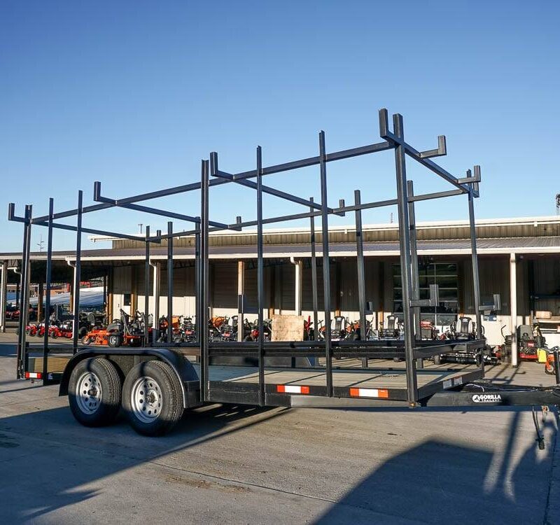 6.4 x 16 Straight Deck Tandem Axle Utility Trailer w/ 6ft Ladder Racks