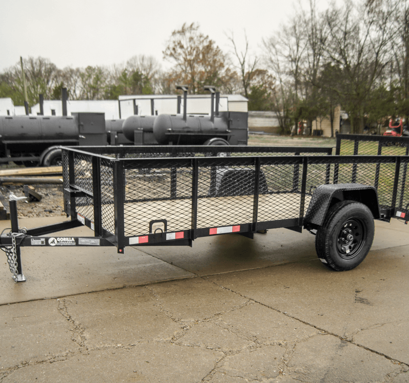 5x12 Dovetail Utility Trailer with 2ft Mesh Sides 3,500lb Axle
