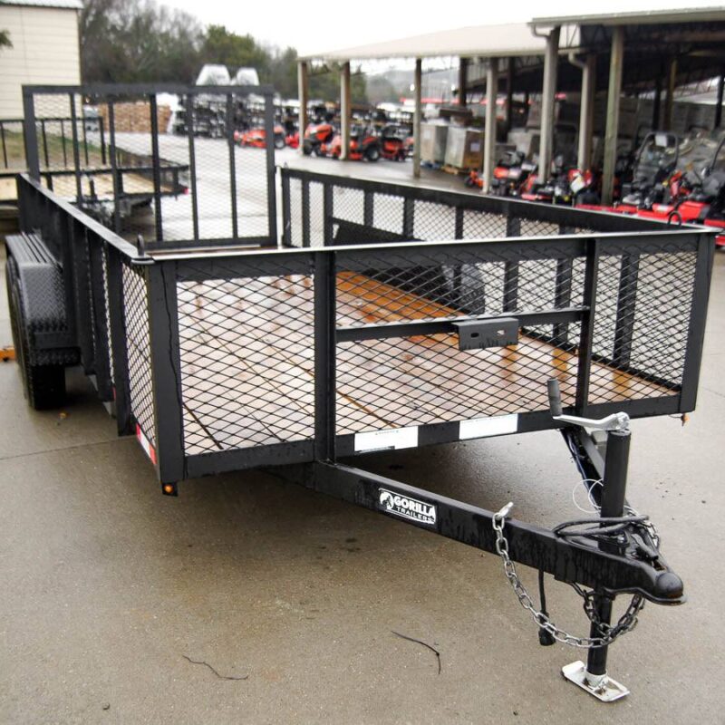 6.4x16 Straight Deck Utility Trailer with 2ft Mesh Sides Tall Gate 7K GVWR