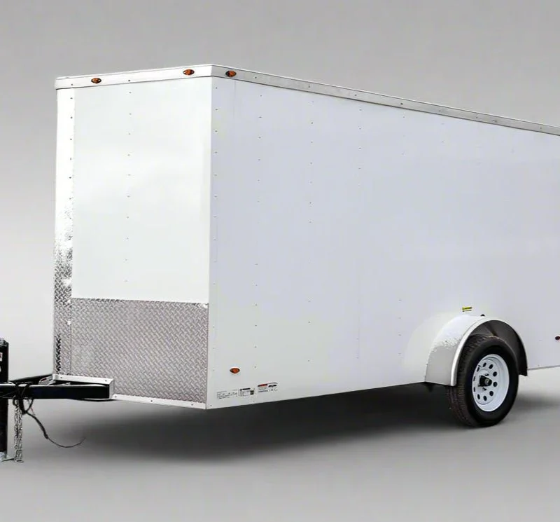 6x12 V-Nose Enclosed Trailer with Ramp and Side Door (1) 3,500lb Axle