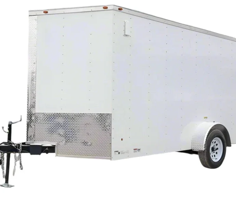 7x12 V-Nose Enclosed Trailer 3,500lb Axle with Ramp and Brakes