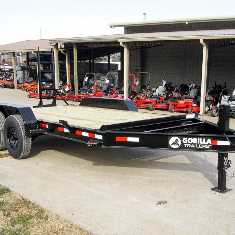 7x14 IBeam Equipment Trailer (2) 7K Axles with Stand-Up Ramps