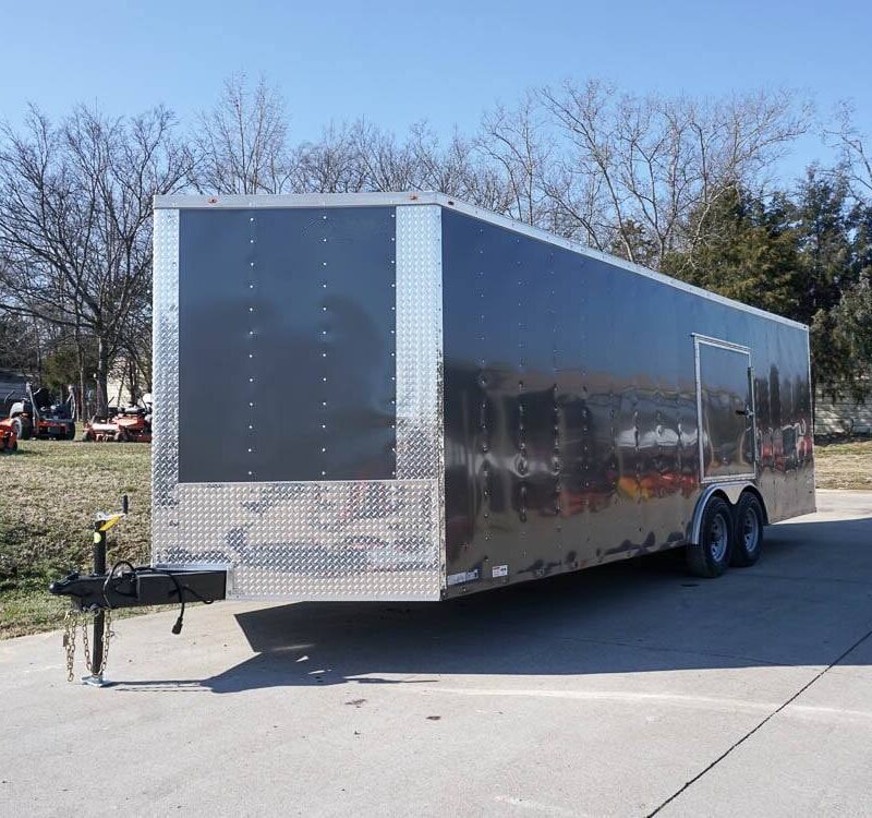 Enclosed Trailer 8.5x24 Tandem Axle Charcoal Gray - Motorcycle Car Hauler Storage
