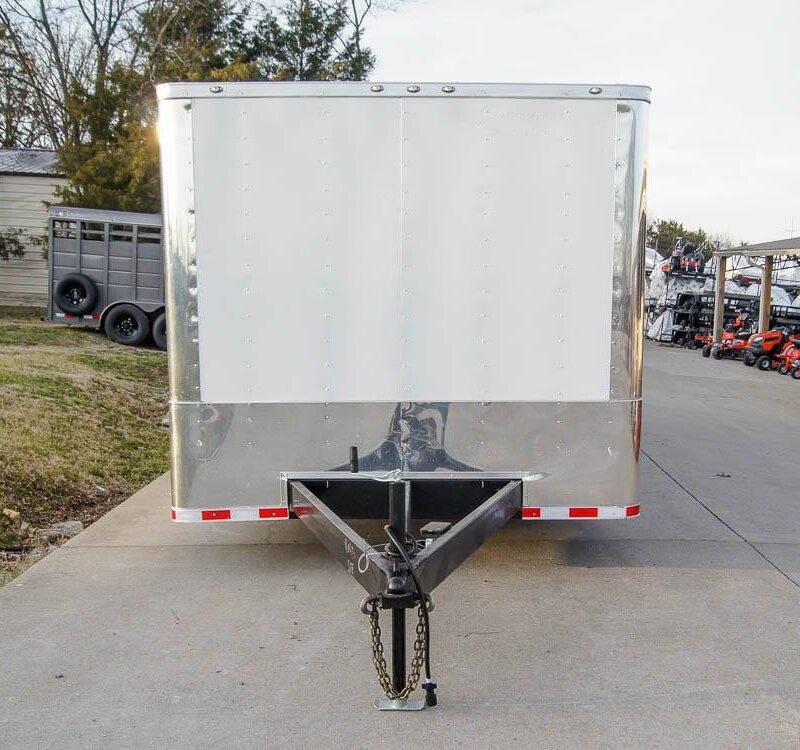 8.5x28 Flat Nose White Enclosed Trailer (2) 5,200lb Axles Cargo Storage