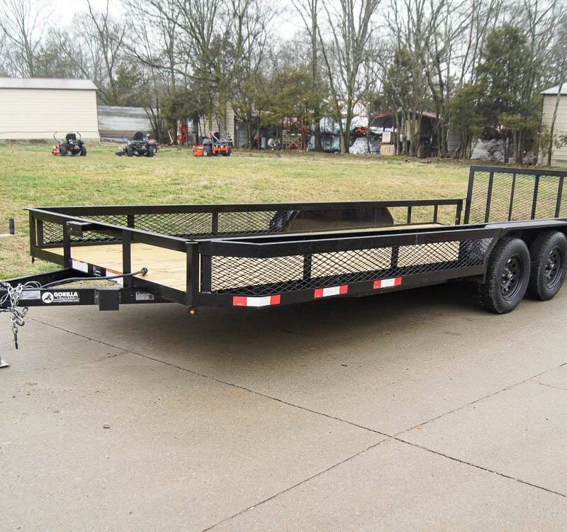 7x20 Dovetail Utility Trailer with Side Baskets (2) 3,500lb Axles