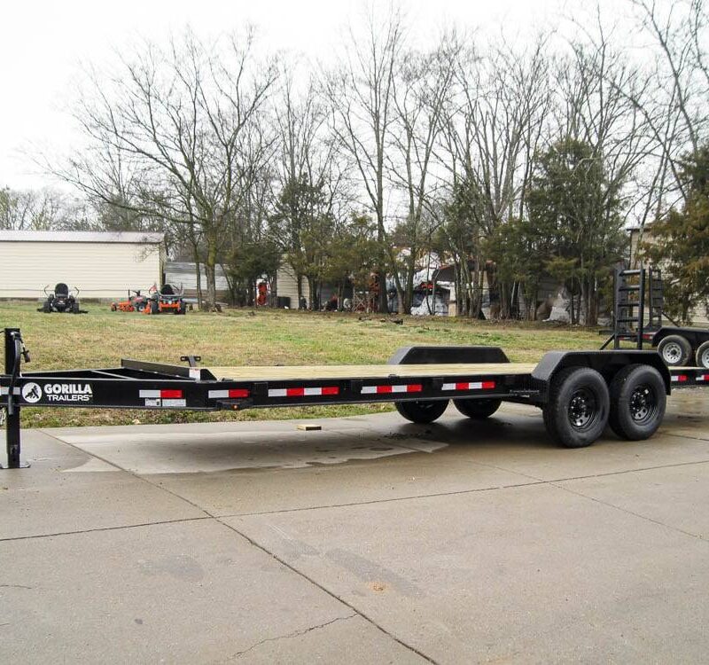 7x22 IBEAM Equipment Trailer (2) 7K Axles Stand-Up Ramps 14K GVWR