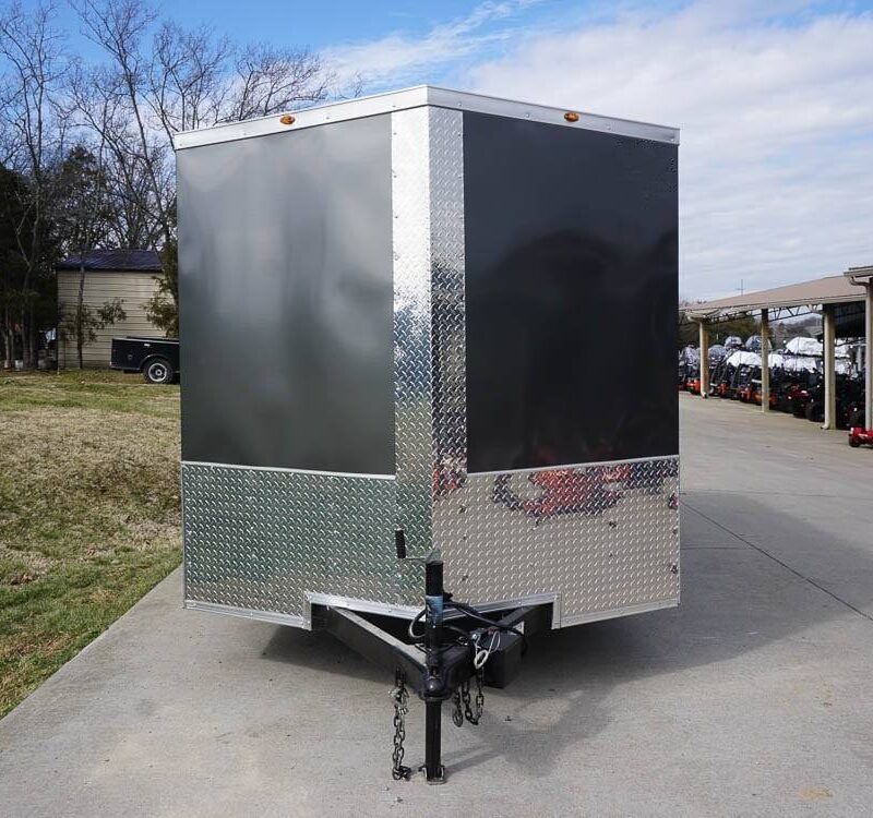 7x12 Enclosed Charcoal Trailer with Silver ATP 3500lb Axle Storage