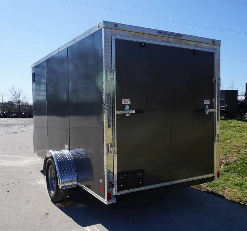 Enclosed Trailer 6' X 12' Charcoal- V-Nose 3,500 lb. Axle Storage