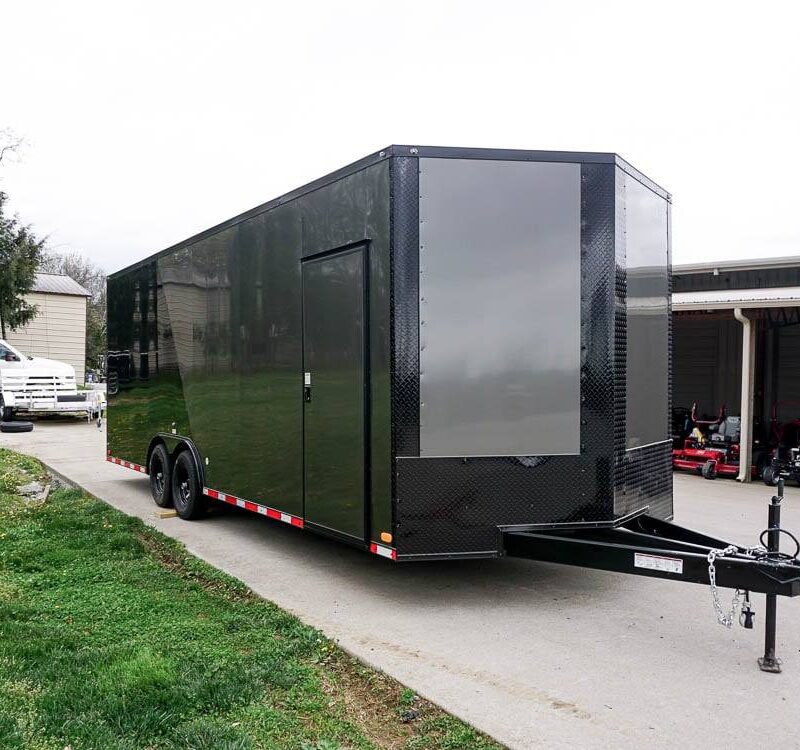 8.5 x 24 Charcoal/Black Enclosed Trailer with Blackout Package Storage