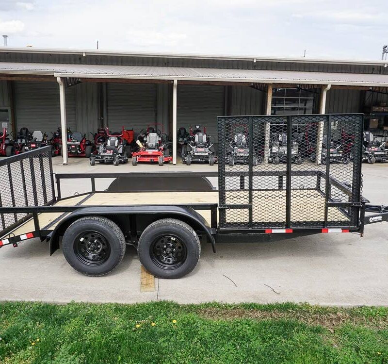 6.4x14 Dovetail Utility Trailer Tandem (2) 3,500lb Axles with Side Gate