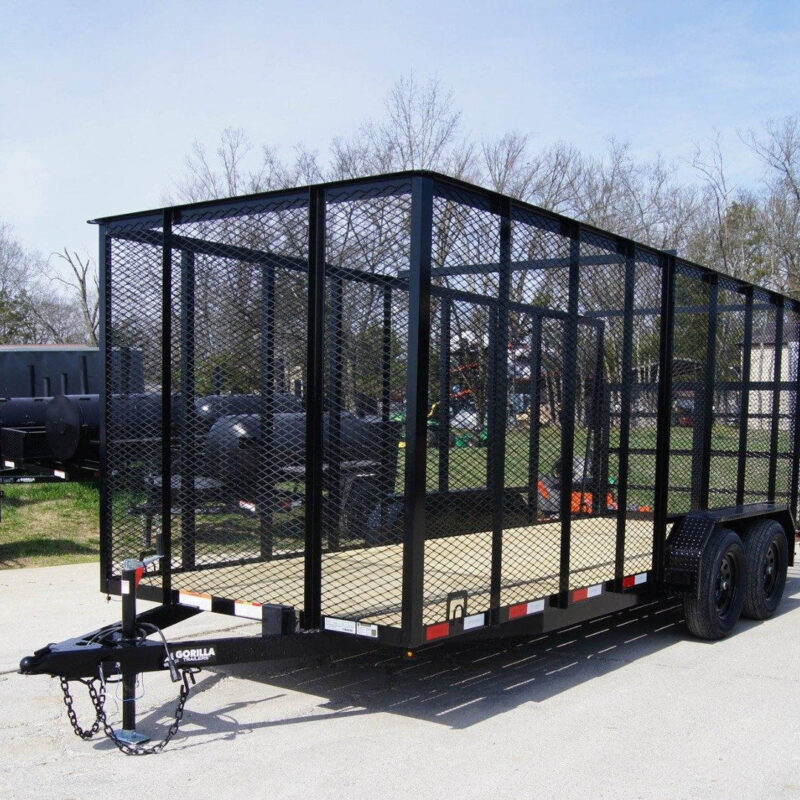 6.4x18 Debris Junk Trash Removal Trailer 6ft Mesh Barn Door Gates (2) 3500lb Axles 7K Gvwr