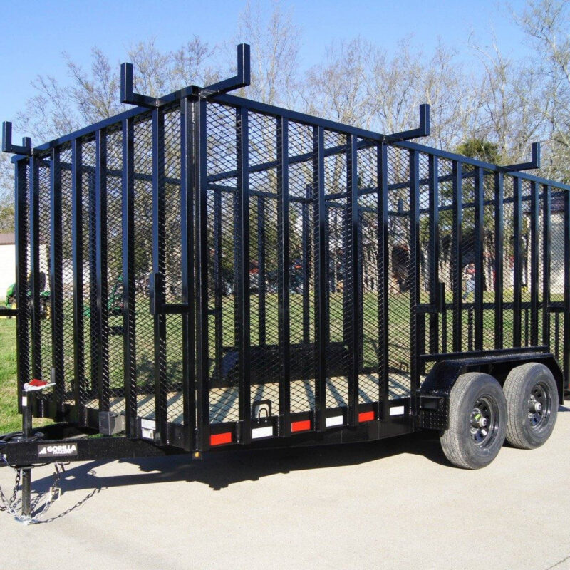 7x16 Dovetail Utility Trailer with 6ft Mesh Sides and Ladder Racks (2) 5,200lb Axles