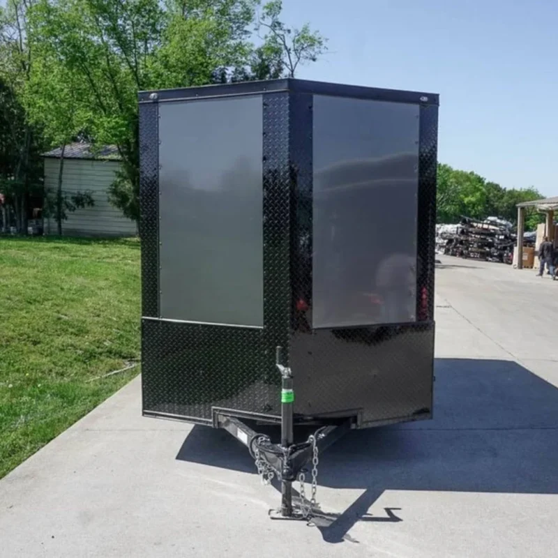 6x12 Enclosed Trailer Charcoal V-Nose Blackout Package 3,500lb Axle Storage