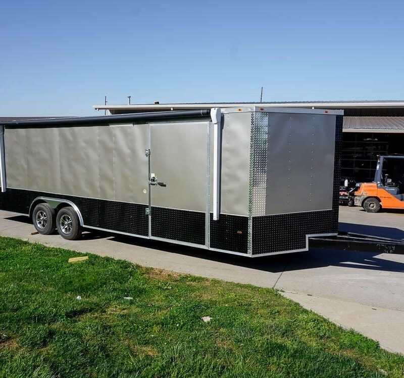 8.5x26 Custom Beige Enclosed Trailer Car Hauler