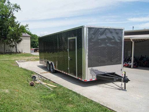 8.5x28 Charcoal Custom Enclosed Trailer (2) 7K Axles Storage