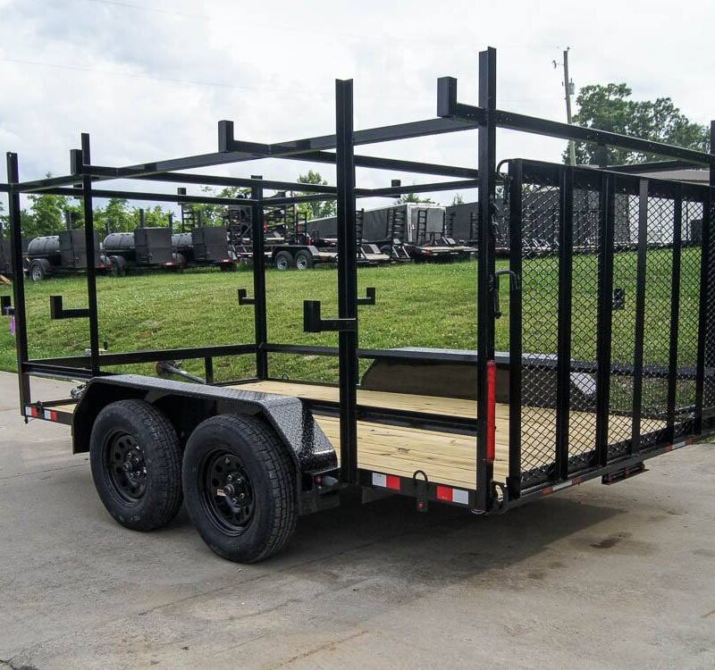 7x12 Straight Deck Utility Trailer (2) 3500lb Axle with 4ft Ladder Racks