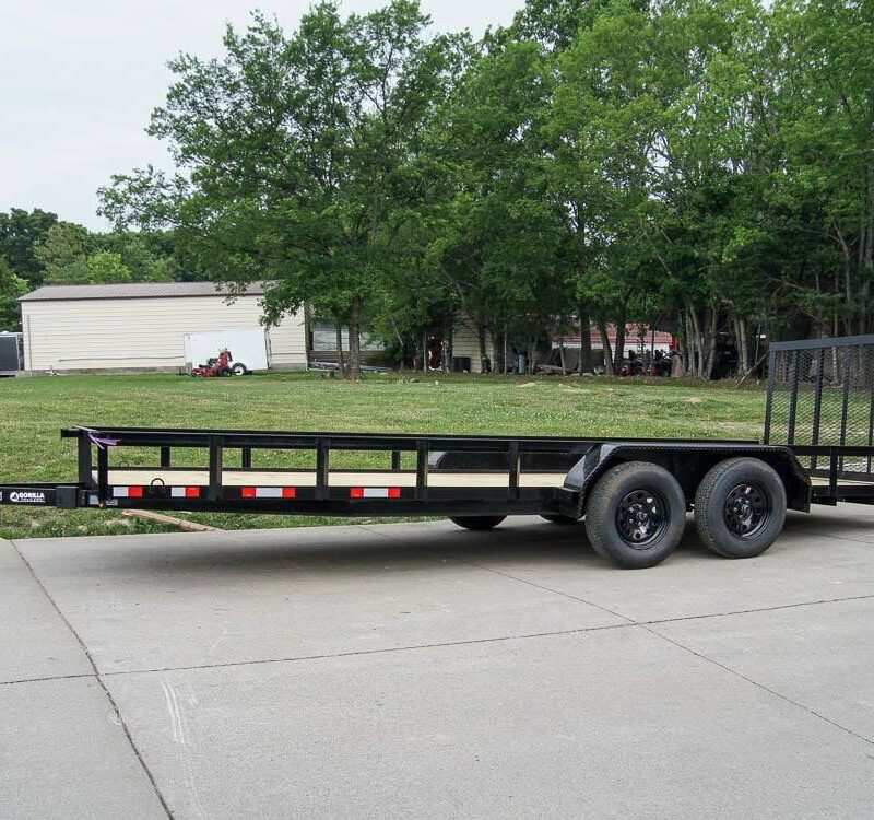 7x20 Straight Deck Utility Trailer (2) 3500lb Axles with Tall Gate