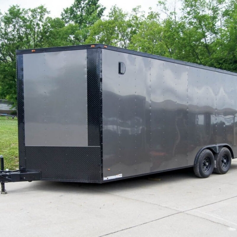 8.5x20 Charcoal Enclosed Trailer with Blackout Package (2) 5200lb Axles Storage