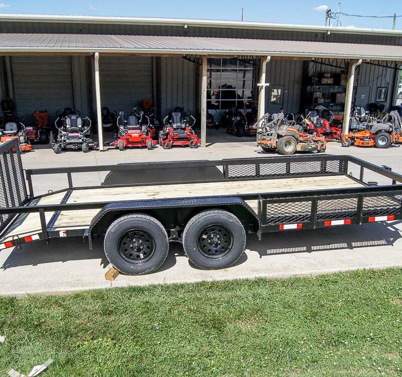 6.4x16 Dovetail Utility Trailer with Side Baskets (2) 3500lb Axles