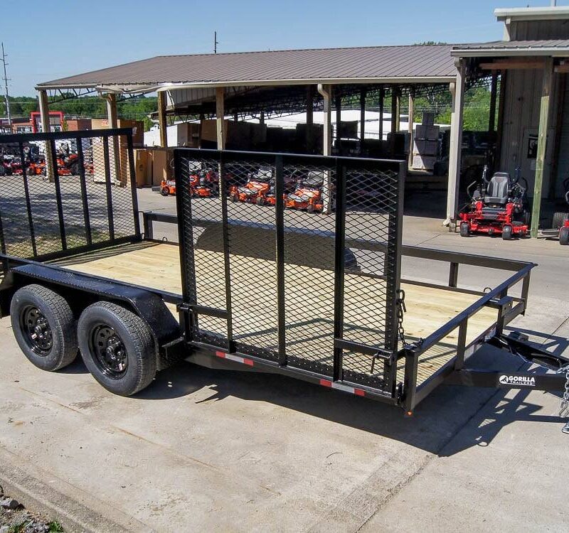 7x14 Straight Deck Utility Trailer with Side Gate (2) 3500lb Axles