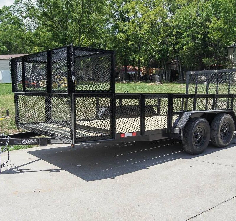 7x16 Straight Deck Utility Trailer with Stacked Baskets (2) 3500lb Axle