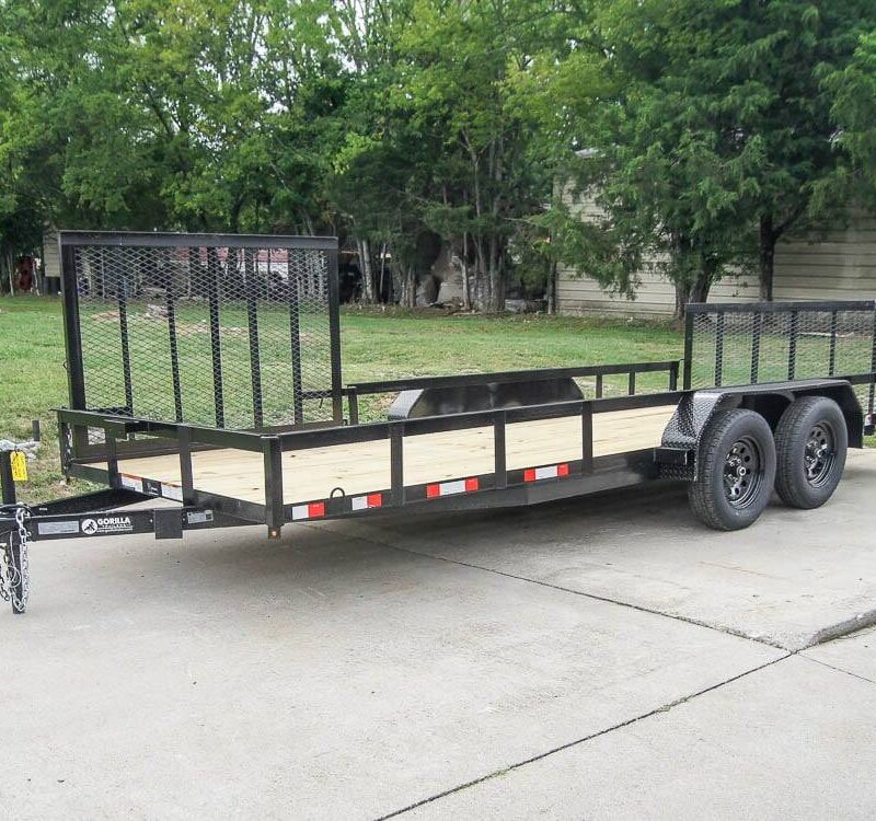 7x18 Dovetail Utility Trailer with Side Gate (2) 3,500lb Axles