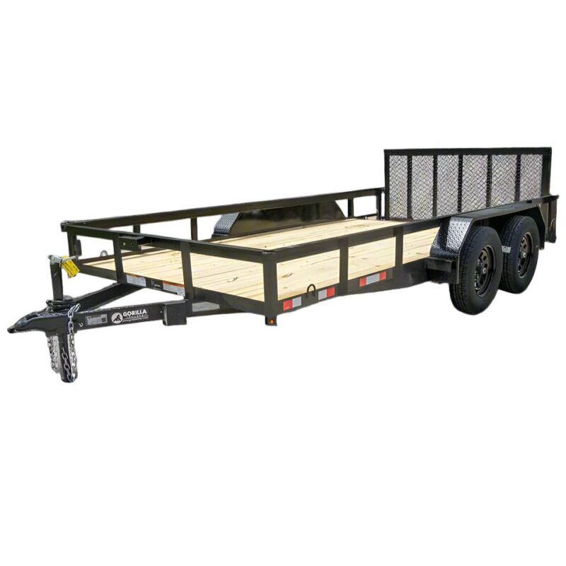 7x14 Dovetail Utility Trailer Powder Coated With Gate (2) 3500lb Axles 7K GVWR