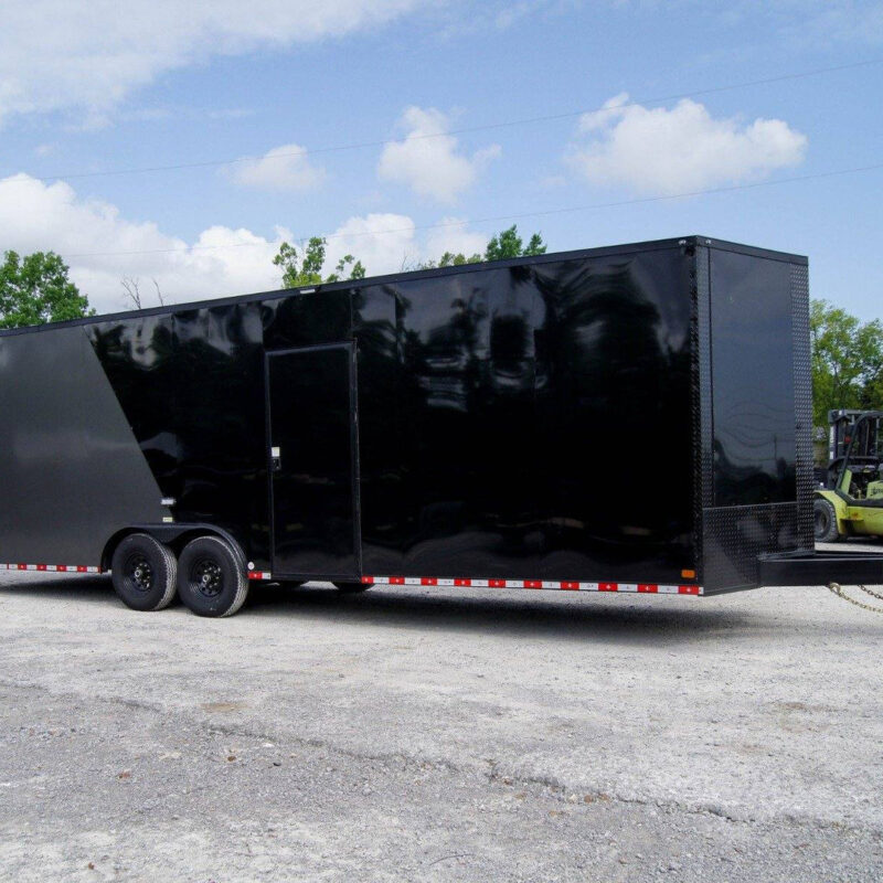 8.5x28 Charcoal/Black Enclosed Trailer with Blackout Pkg (2) 7K Axles Storage