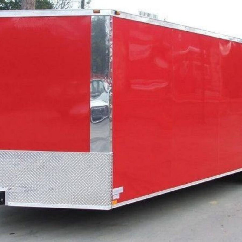 Enclosed Trailer 8.5'x24' Red - Motorcycle Car Bike Hauler Storage