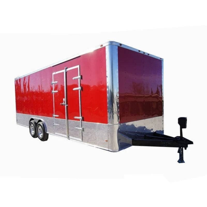 Enclosed Trailer 8.5' x 24' Red Equipment Hauler (2) 7,000 lb Axles Storage