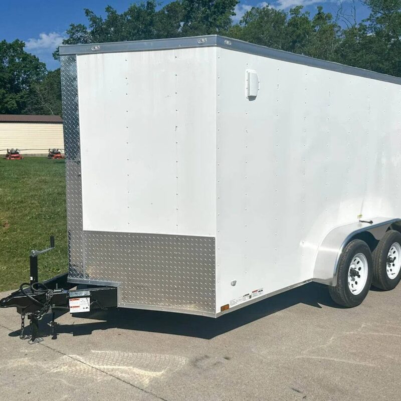 7x12 White V-Nose Enclosed Trailer (2) 3,500lb Axles Storage