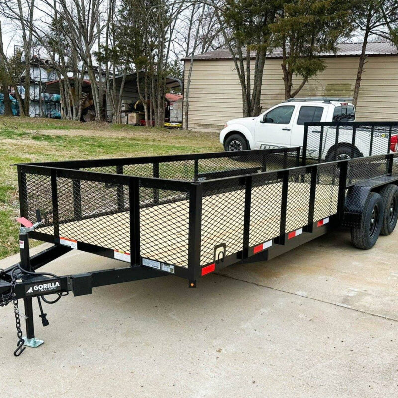 6.4x20 2ft Mesh Sides Utility Trailer Dovetail (2) 3500lb Axle