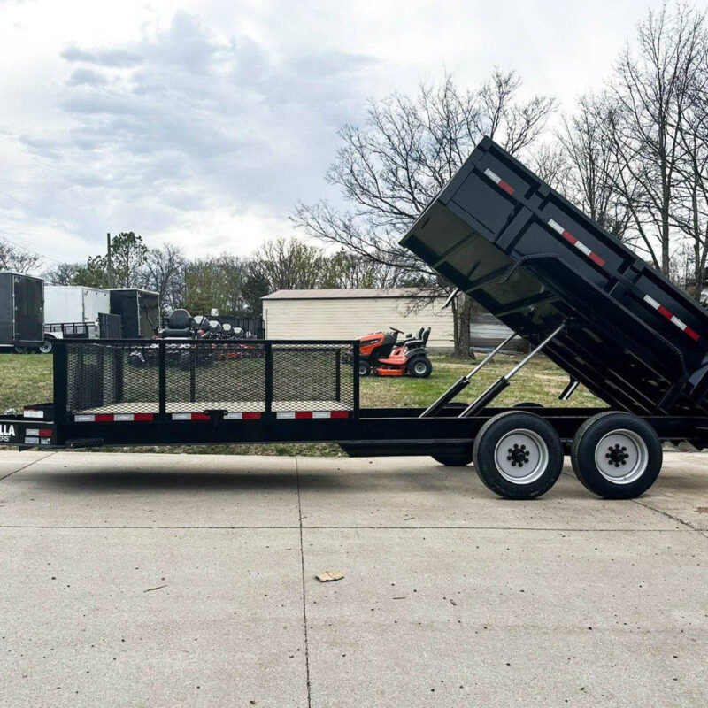 7x20 Hybrid Utility Dump Trailer 2ft Sides with Box (2) 7K Axles No Side Gate