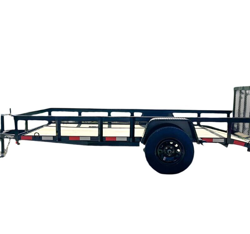 6.4x12 Powder Coated Dovetail Utility Trailer With Gate 3500lb Axle