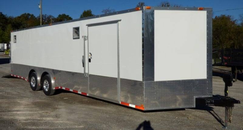 Enclosed Trailer 8.5' X 28' White Motorcycle Car Event Trailer Storage