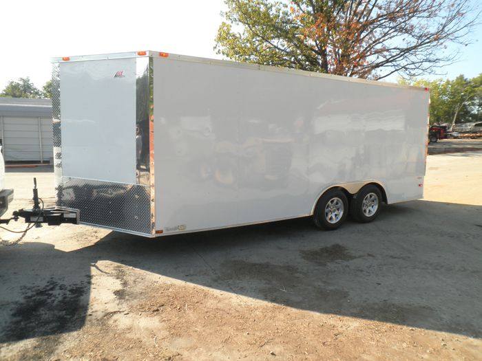 Enclosed Trailer 8.5' X 18' White - Car ATV Bike Hauler - 3500 lb Axles Storage