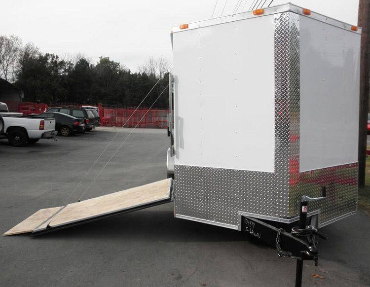 Enclosed Utility Hybrid Trailer 7'x20' - Lawn Mower Equipment Hauler Storage