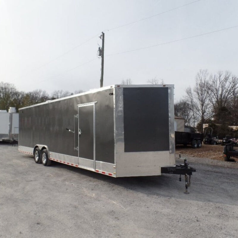 Enclosed 8.5x28 Med. Charcoal Equipment Trailer Storage