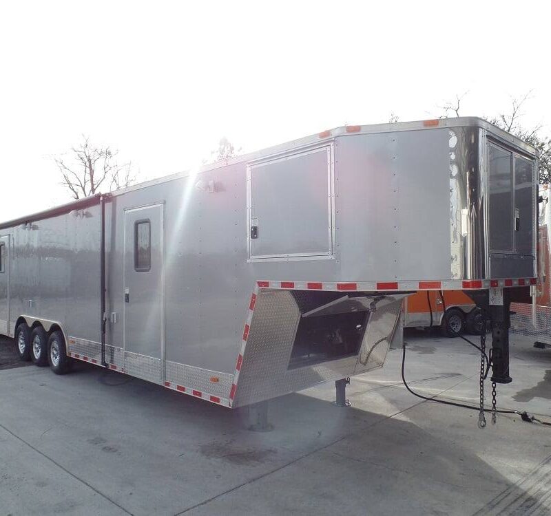 Enclosed Trailer 8.5' X 36' Silver Frost Equipment Motorcycle Hauler Storage