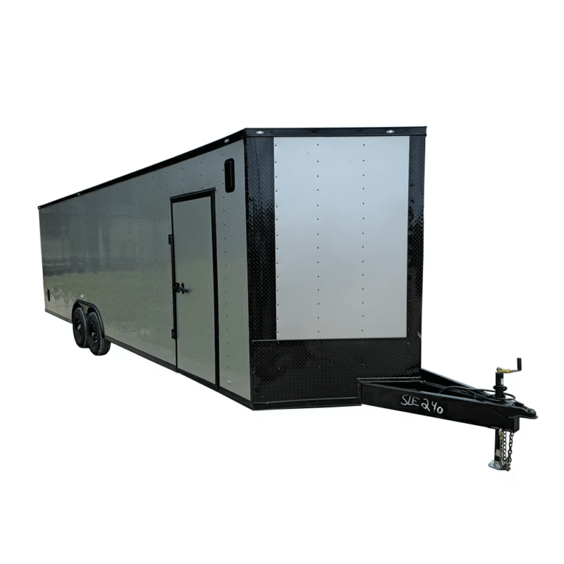 Enclosed Trailer 8.5' X 28' Silver With Blackout Trim