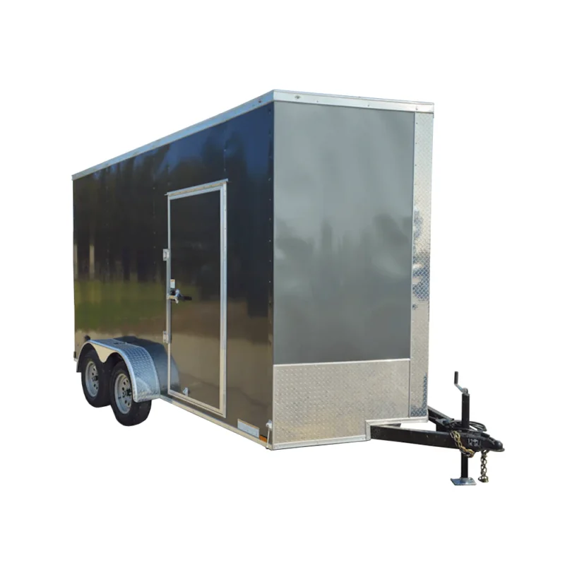7' x 14' Charcoal Gray Enclosed Trailer 8ft Interior
