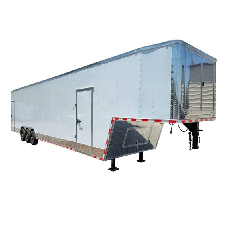 Custom Enclosed Trailer 8.5' X 42' White Toy Hauler